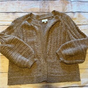 Lucky Brand Brown Cable Knit Cardigan
